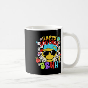 Happy 100 Days Bruh Funny School Groovy Checkered Coffee Mug