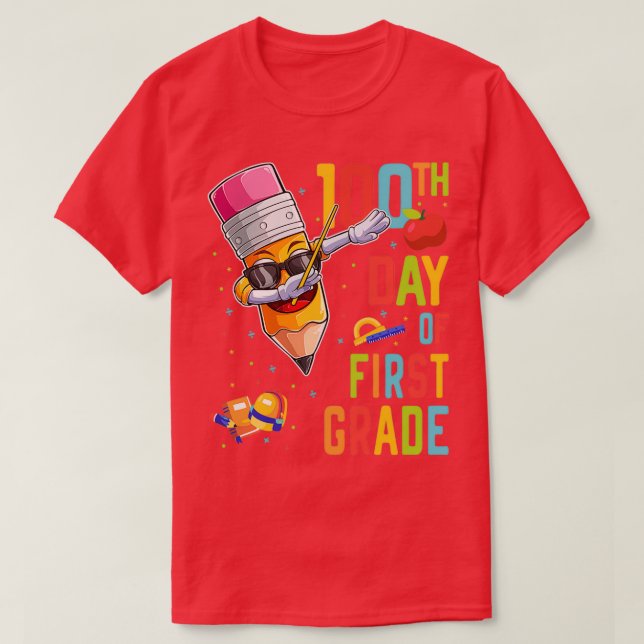 Happy 100 Days Of 1st Grade Teacher 100 Days Smart T-Shirt (Design Front)