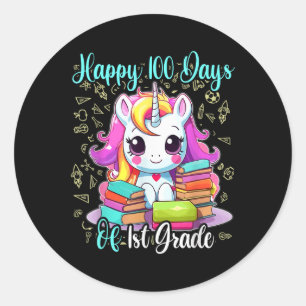 Happy 100 Days Of 1st Grade Teacher 100th Day Scho Classic Round Sticker