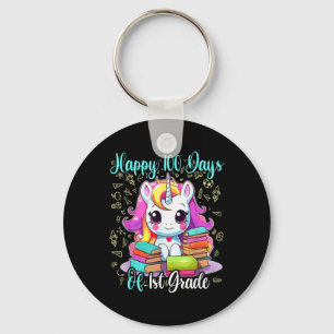 Happy 100 Days Of 1st Grade Teacher 100th Day Scho Key Ring