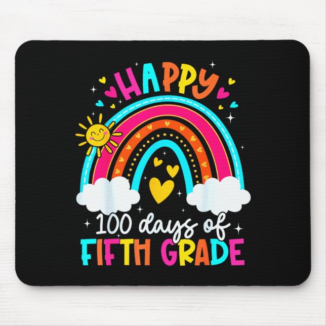 Happy 100 Days Of 5th Grade Kids Teacher 100th Day Mouse Pad (Front)
