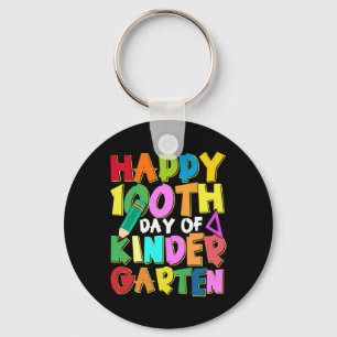 Happy 100 Days Of Kindergarten Kids 100th Day Of S Key Ring