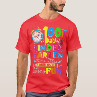 Happy 100 Days Of Kindergarten School Teachers Kid T-Shirt
