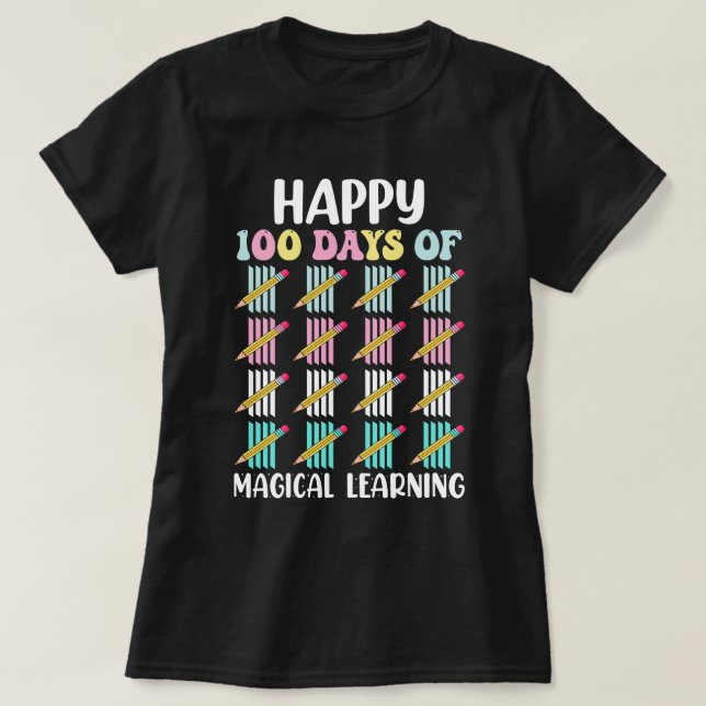 happy 100 days of magical learning T-Shirt (Design Front)