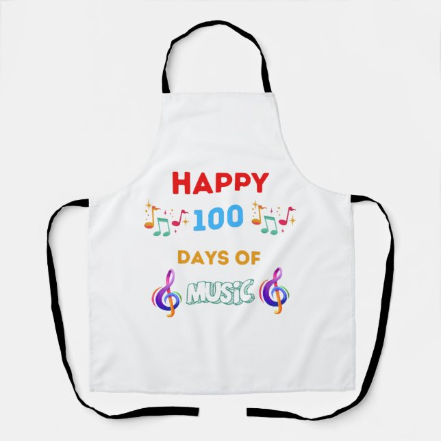 Happy 100 Days Of music Apron (Front)