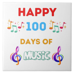Happy 100 Days Of music Ceramic Tile