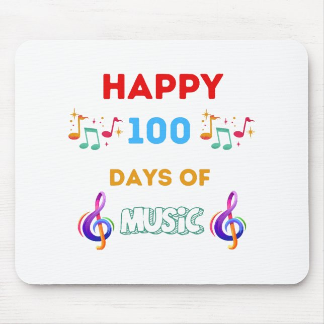 Happy 100 Days Of music Mouse Pad (Front)