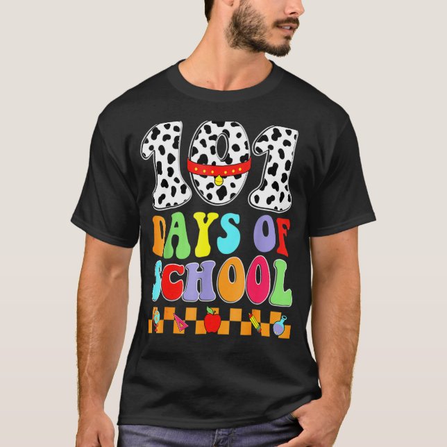 Happy 100 Days of School 100th Day Dalmatian Dog T T-Shirt (Front)