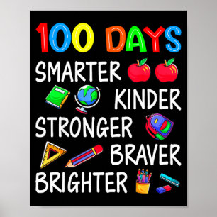 Happy 100 Days Of School 100th Day Of School Kids  Poster