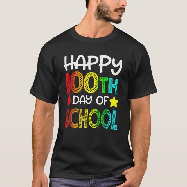 Happy 100 Days Of School 100th Day Student Kids Te T-Shirt (Front)