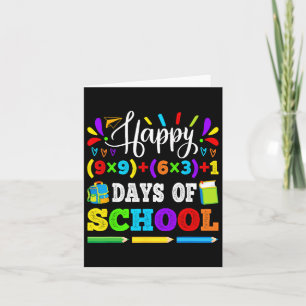 Happy 100 Days Of School 100th Math Equation Teach Card