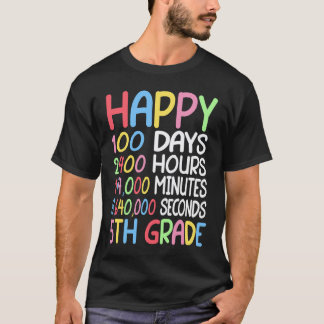 Happy 100 Days Of School 5th Grade Student Math Te T-Shirt