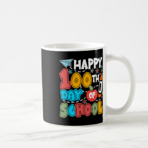Happy 100 Days Of School Apple Teacher Student Fun Coffee Mug