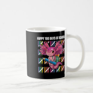 Happy 100 Days Of School Axolotl Kindergarten Cost Coffee Mug