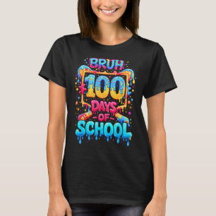 Happy 100 Days Of School Baseball Drip 100th Day O T-Shirt