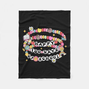 Happy 100 Days Of School Bracelet Teacher Student Fleece Blanket