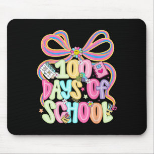 Happy 100 Days Of School Coquette Bow Girl Women T Mouse Pad
