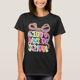 Happy 100 Days Of School Coquette Bow Girl Women T T-Shirt