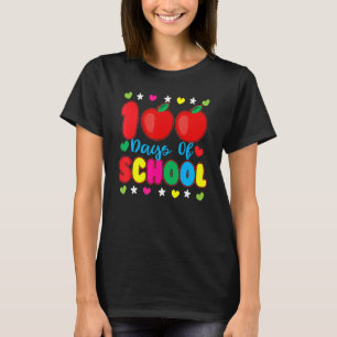 Happy 100 Days Of School Cute Apple Teacher Studen T-Shirt