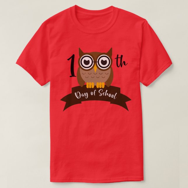 HAPPY 100 DAYS OF SCHOOL CUTE OWL T-Shirt (Design Front)