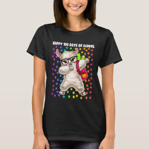 Happy 100 Days of School Dabbing Llama Star for G T-Shirt