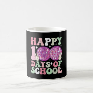 Happy 100 Days Of School Disco Ball Groovy Retro Coffee Mug
