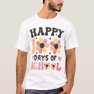 happy 100 days of school flowers T-Shirt