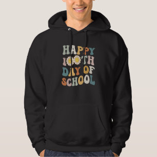 Happy 100 Days of School for Teacher Retro Groovy  Hoodie