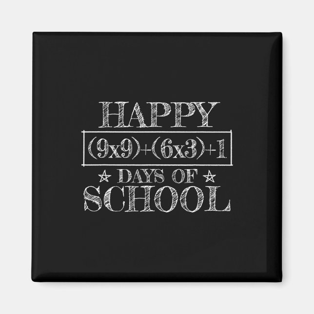 Happy 100 Days Of School Funny Math Equation Teach Magnet (Front)