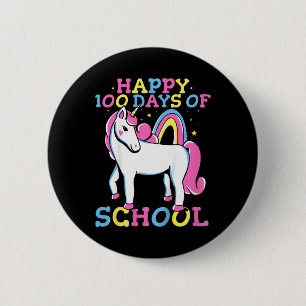 Happy 100 Days Of School Girls 100th Day Of School 6 Cm Round Badge