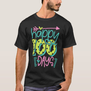 Happy 100 Days Of School Groovy Funny Presents Tea T-Shirt