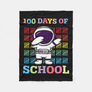 Happy 100 Days Of School Kids Dabbing Astronaut Lo Fleece Blanket