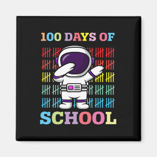 Happy 100 Days Of School Kids Dabbing Astronaut Lo Magnet