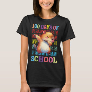 Happy 100 Days Of School Kids Dabbing Guinea Pig L T-Shirt