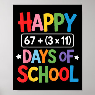 Happy 100 Days Of School Math Equation 100th Day T Poster