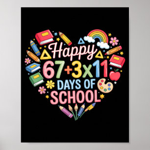 Happy 100 Days Of School Math Equation 100th Day T Poster