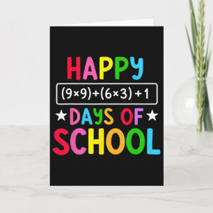 Happy 100 Days Of School Math Equation Funny Teach Card