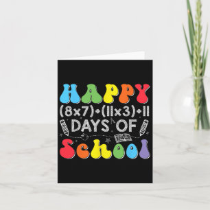 Happy 100 Days Of School Math Equation Teacher Kid Card