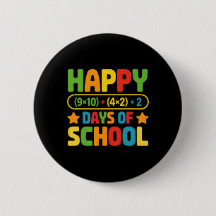 Happy 100 Days Of School Math Equation Teacher Sty 6 Cm Round Badge