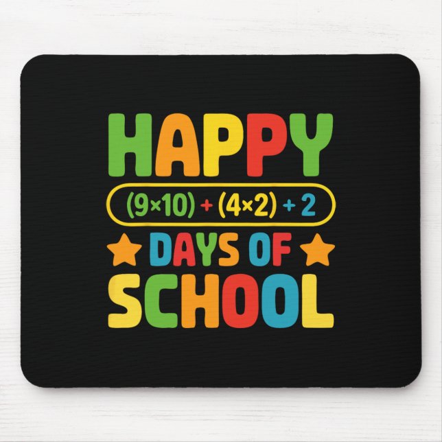 Happy 100 Days Of School Math Equation Teacher Sty Mouse Pad (Front)