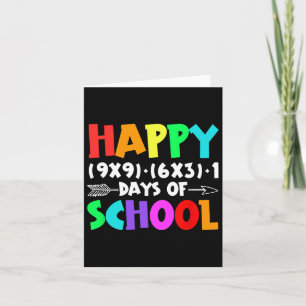 Happy 100 Days Of School Math Formula Teachers Stu Card