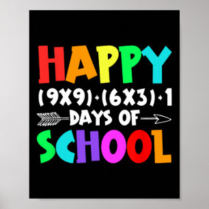 Happy 100 Days Of School Math Formula Teachers Stu Poster