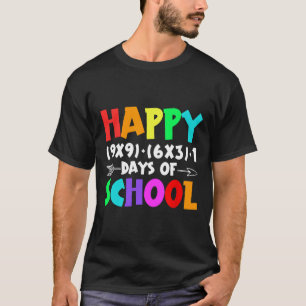 Happy 100 Days Of School Math Formula Teachers Stu T-Shirt