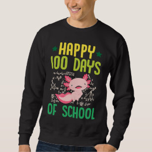 Happy 100 Days Of School Pet Axolotl  Math Teacher Sweatshirt
