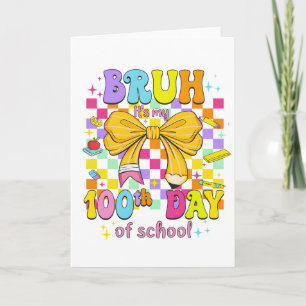Happy 100 Days of School Pink Bow Card