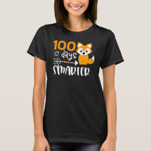 Happy 100 Days Of School Smarter Cute Fox Teacher  T-Shirt