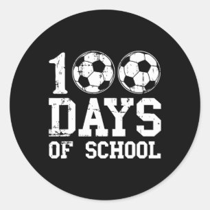 Happy 100 Days Of School Soccer For Teacher And Ki Classic Round Sticker