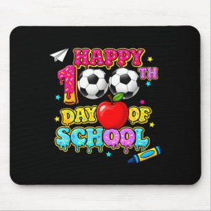 Happy 100 Days Of School Soccer Ice Cream Boys Kid Mouse Pad