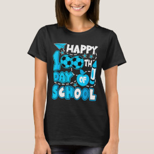 Happy 100 Days Of School Soccer Student Kids Boys T-Shirt