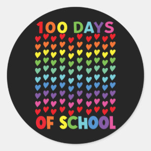 Happy 100 Days Of School Student Teachers Men Wome Classic Round Sticker